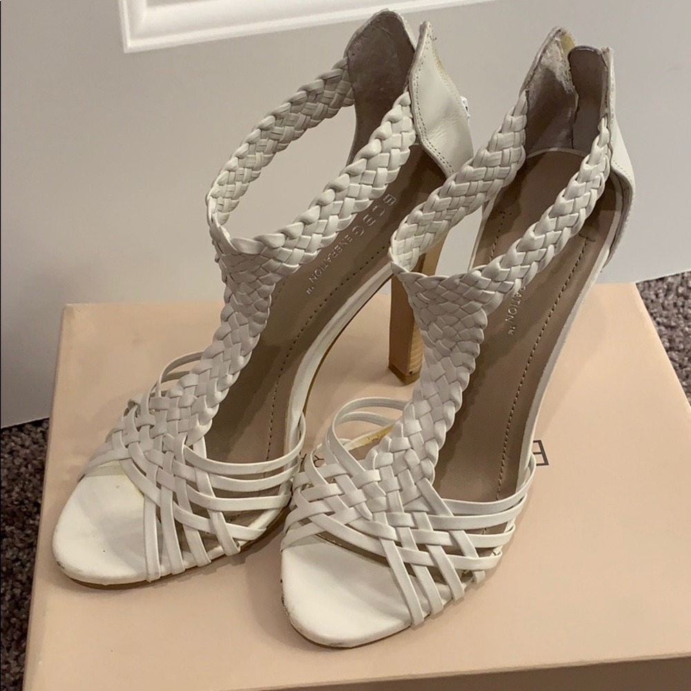 White Bcbg heels